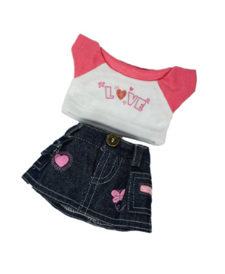 8-inch Love T-Shirt and Jean Skirt